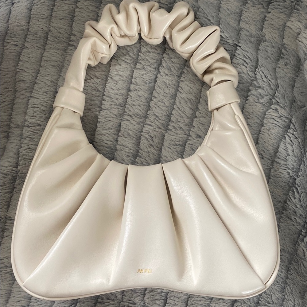 JW PEI Cream Ruched Shoulder Bag